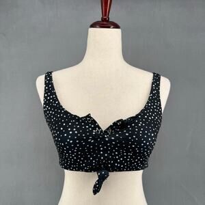 Staple Swim Bikini Top Womens 8 (4 US) Black White Polka Dot Retro Australian